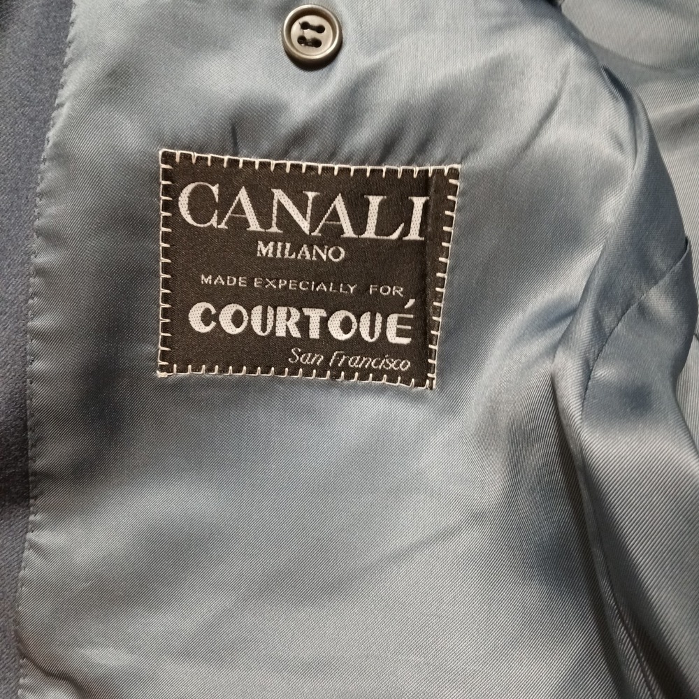 Canali Mens Blue Virgin Wool Blazer Size 40R Non-vented/ Single Breast/ 3 Button - Picture 5 of 13